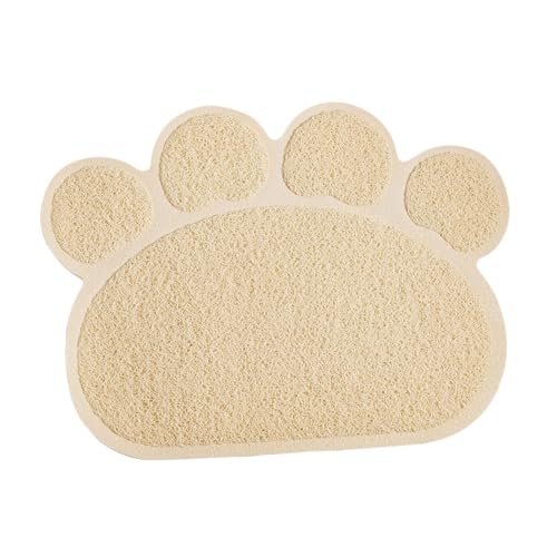 KESOTO Katzentoiletten Matte Fütterung Tischset Haustier Katze Fütterung Matte Katzenfutter Schüssel Matte für Kitty, Beige von KESOTO