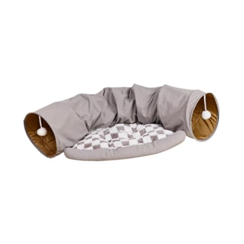 KESOTO Katzentunnel und Bett-Spielzeug-Set, abnehmbares Katzenbett mit hängenden Bällen, Spielplatz, warmes Katzennest, Spielhütte für Katzen, Hunde, von KESOTO