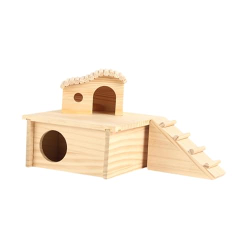 KESOTO Kletterplattform für Hamster, Holzhaus mit Leiter für Kleine Tiere, Style C von KESOTO