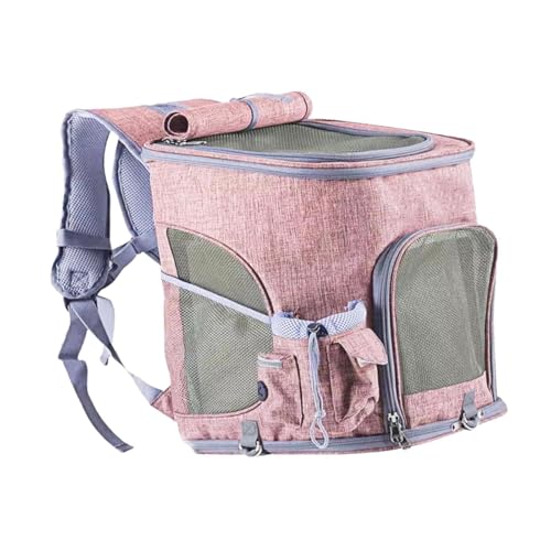 KESOTO Mesh Haustiere Rucksack Haustier Reisetasche Katzen -Rucksack tragbarer Katzen -Tasche zum Wandern kleine Katzen Hunde, Rosa von KESOTO