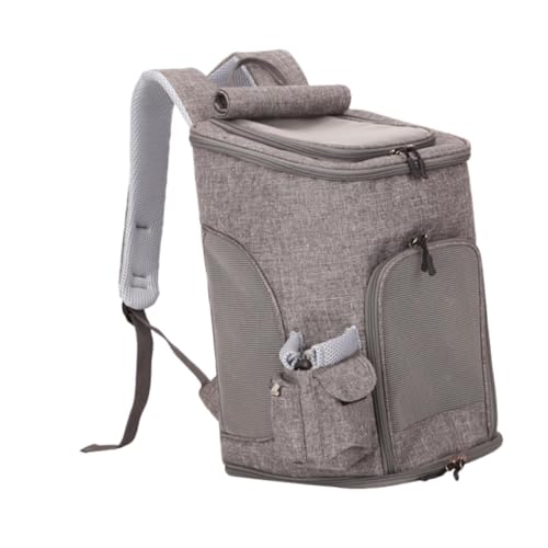 KESOTO Mesh-Rucksack für Haustiere, Katzentrage, Katzenrucksack, tragbare Katzentasche für Reisen, kleine Haustiere, Grau von KESOTO