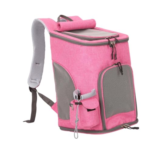 KESOTO Mesh-Rucksack für Haustiere, Katzentrage, Katzenrucksack, tragbare Katzentasche für Reisen, kleine Haustiere, Rosa von KESOTO