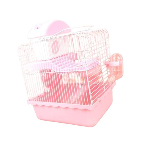 KESOTO Transportkäfig für Kleine Tiere, 9.06"x6.69"x11.81", Hamsterträger für Eichhörnchen Und Zwerghamster, Rosa von KESOTO