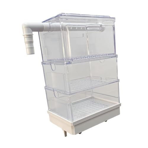 KESOTO Überlaufbox für Aquarien, Filterbox zum Aufhängen, Tropfwasser-Durchflussbox, transparente Filterbox, Tropfflussbox für kleine Aquarien, dreischichtig von KESOTO