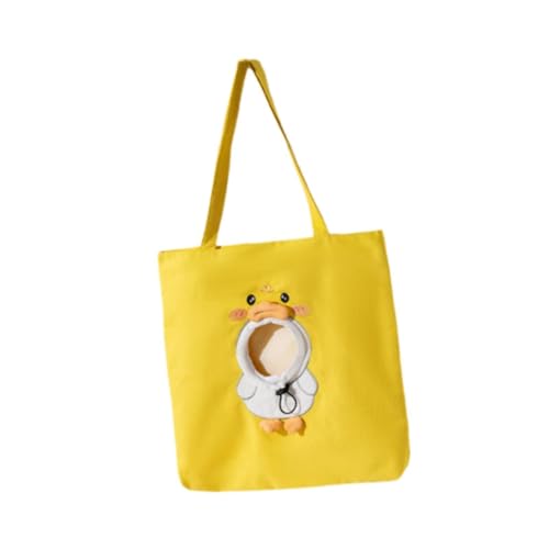 KESOTO Umhängetasche für Hunde und Katzen, Katzenausflugstasche, Schultertasche aus Canvas für kleine, mittelgroße und große Katzen, Gelb Und XL von KESOTO