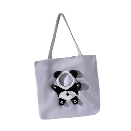 KESOTO Umhängetasche für Hunde und Katzen, Katzenausflugstasche, Schultertasche aus Canvas für kleine, mittelgroße und große Katzen, Grey and L von KESOTO