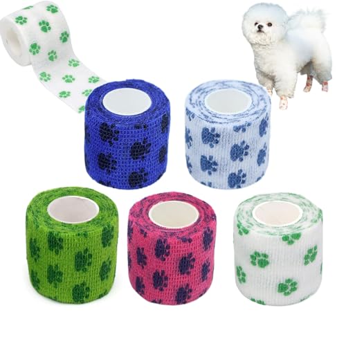 Bandage Schuhe für Hunde, Neue Beste Hund Bandage Schuhe, Hund Pfote Bandage Non-Woven-Band, für Wunde Schutz und verhindern, DASS Schmutz. (5pcs) von KEVGNRO