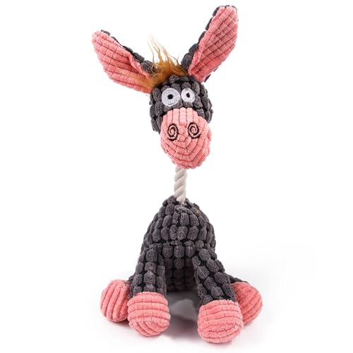 KEVGNRO Fun Pet Toy, Esel Form Kord Kauspielzeug, für Hunde Welpen Plüsch Knochen Backenzahn Hund, Spielzeug Haustier Ausbildung Hund Zubehör (Rosa) von KEVGNRO