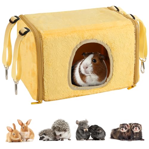 KEXWEN Frettchen-Hängematten-Set, Ratten-Hamster, Hängemattenhaus, Kätzchen-Hängematte für Käfigzubehör, Kleintier-Versteck, Hüttennest, niedliches Spielzeug, Betten für Haustiermäuse von KEXWEN