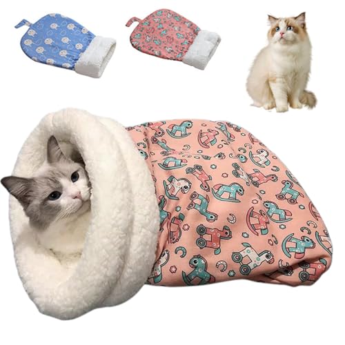 Outhaven Cozy Cat Winter Sleeping Bag, Sleeping Bag para Gatos, Cozy Cat and Puppy Sleeping Bag, Cozy Sleeping Bag for Cats, Cat Sleeping Bag for Indoor Cats, Sleeping Bag Bed for Cats (RED) von KEYGEM