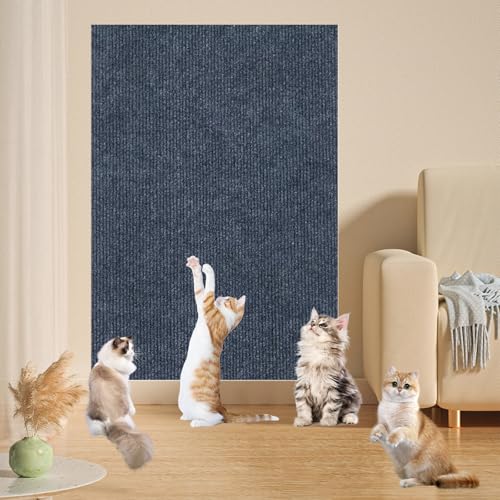 Vowtrlleoy Cat Scratching Cloth, Beyonddraw Cat Scratching Mat, Vowtrlleoy Cat Scratching Mat, Self-Adhesive Cat Wall Scratcher, Sticky Scratch Wall Ma (D-Gray,30 * 100cm) von KEYGEM