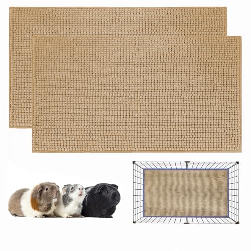 KEYIDE C&C Käfigeinlage für Meerschweinchen, Fleece, saugfähig, 119,4 x 61 cm, Beige, 2 Stück von KEYIDE