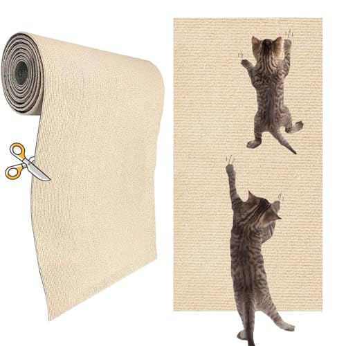 Selbstklebende Kratzmatte für Katzen, Kätzchen, zuschneidbarer Teppich-Eckenschutz, 199,9 x 40,1 cm von KEYIDE