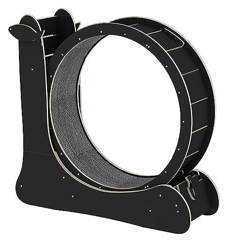 Katzenlaufrad, Katzen Laufrad, Laufrad for Katzen im Innenbereich mit Katzenkratzbrett, süßes Kätzchen-Spinnerrad(Black) von KEuLen