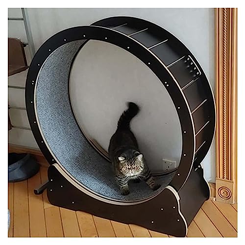 Katzenlaufrad, Katzen Laufrad, Robustes Laufband for Katzen, schwarz, kleines/mittleres/großes Laufrad for Katzen, for den Innenbereich, Wohnzimmer(100cm/39.4") von KEuLen