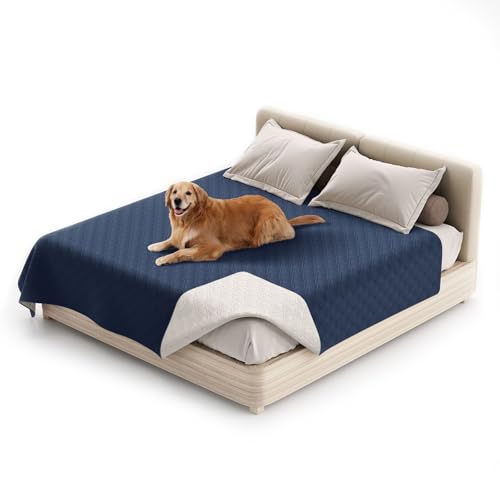 wasserdichte Hundedecke, rutschfeste Hundedecke, Waschbar Haustier Decke Für Hunde, Couchmöbelschutz Für Kinder Hund Katze Autositz (52"*82",Marineblau) von KFDZSW