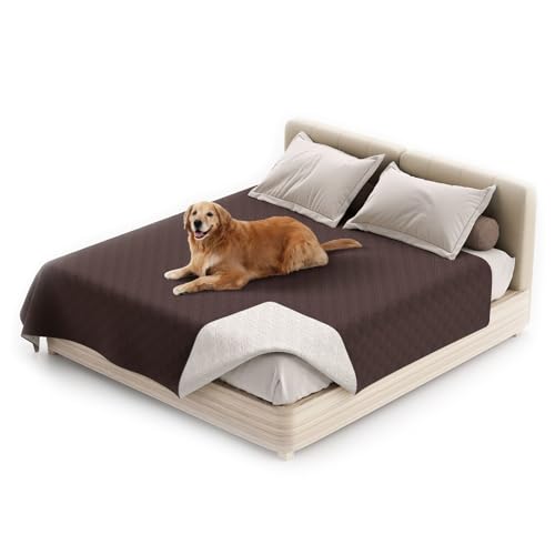 wasserdichte Hundedecke, rutschfeste Hundedecke, Waschbar Haustier Decke Für Hunde, Couchmöbelschutz Für Kinder Hund Katze Autositz (82"*102",Braun) von KFDZSW