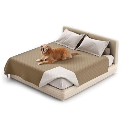 wasserdichte Hundedecke, rutschfeste Hundedecke, Waschbar Haustier Decke Für Hunde, Couchmöbelschutz Für Kinder Hund Katze Autositz (82"*82",Taupe) von KFDZSW