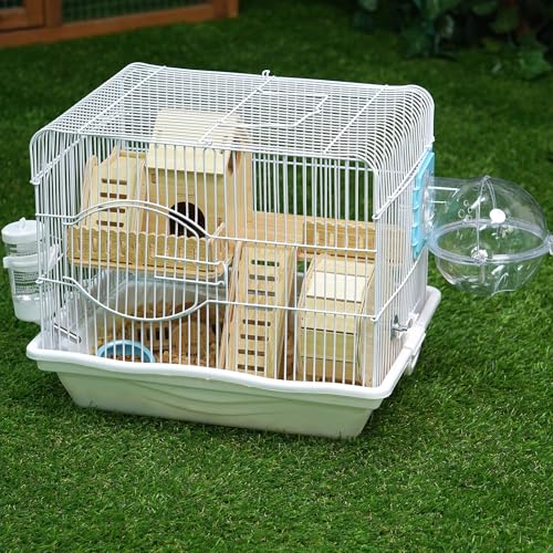 KHEARPSL 8-in-1 Hamsterkäfig Meerschweinchenkäfig Hamsterhaus Kleintierkäfig Kit für Zwerghamster, Rennmäuse, Meerschweinchen, Hamster, Käfig Maße 38,1 x 28,9 x 30,5 cm (L x B x H), inklusive allem von KHEARPSL