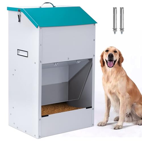 KHEARPSL Großer automatischer Futterspender für große Hunde, Outdoor, 22,7 kg, Hundefutterspender, verzinkte Schwerkraft-Futterstation, große Kapazität, Haustier-Futterstation für große Rassen (22,7 von KHEARPSL