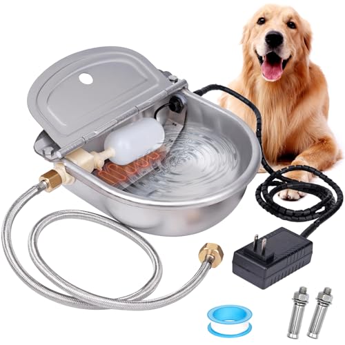 KHEARPSL Beheizte automatische Hundebewässerung Outdoor Beheizte Haustier Wassernapf Selbstbefüllung Vieh Wassernapf Hund Wasserspender für große Hunde Nutztiere Geflügel von KHEARPSL