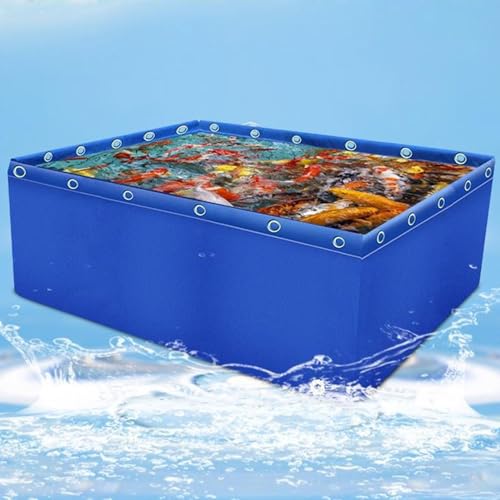 KHYTEBV Aquarium, Poolteich, multifunktional, faltbar, freistehend, für den Innenbereich, für Koi- und Goldfische, langlebig, flexible PVC-Canvas-Auskleidungen für Hinterhof-Poolteich von KHYTEBV