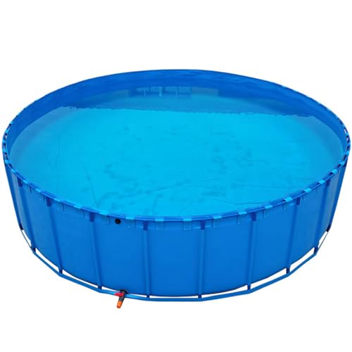 KHYTEBV Aquarium-Pool, multifunktionaler PVC-Planen-Teich mit Ablassventil, Planen-Wasserspeicher-Pool mit Unterstützung, temporärer Fäkalientank für Salzwasserfische von KHYTEBV