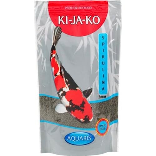 KI-JA-KO Spirulina Plus farbverstärkendes Carotinoid-reiche Koi Fischfutter 3 kg / 3 mm - mit Capsanthin und Astaxanthin und Forplus (Omega-3-reiche Algen) von KI-JA-KO