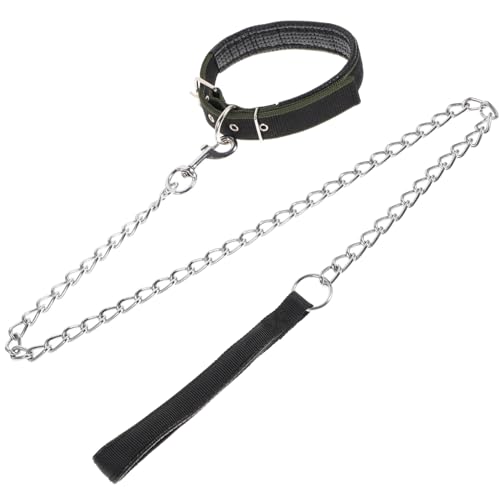 KICHOUSE 2-Teiliges Set Haustier Hundehalsband handhaben Verstellbares Haustierhalsband Zweiteilige Kragen Haustierzubehör Haustierhalsband mit Kette einstellen von KICHOUSE