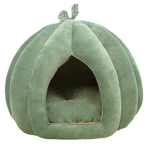 KIEUIENK Pumpkin Katzenbett, Katzenhäuser für Indoor-Katzen, niedlicher Kürbis-Stil, weiches flauschiges Haustierbett, Katzenbetten für Indoor-Katzen, kleine Hunde (M) von KIEUIENK