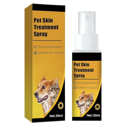 KIEYIQE Cassiel Pet-Pet Hautsprays für Hunde und Katzen, Haustier-Hautbehandlungsspray, Naturberuhigendes Spray für saubere und weiche Haut, Haustier-Hautpflegespray für alle Tiere (1pcs) von KIEYIQE