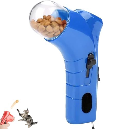 KIEYIQE Leckerli-Werfer für Katzen, Leckerli-Werfer für Hunde, Hundefutter-Katapult, Hand-Futterspielzeug für Hunde (Blue) von KIEYIQE