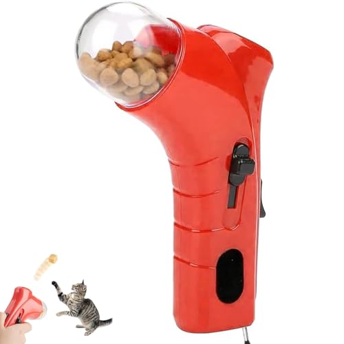 KIEYIQE Leckerli-Werfer für Katzen, Leckerli-Werfer für Hunde, Hundefutter-Katapult, Hand-Futterspielzeug für Hunde (Red) von KIEYIQE