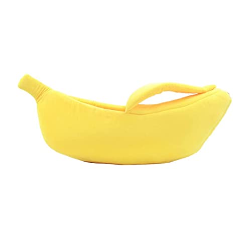 KIKAPA Cute Banana Cat Bed, Pet Bed Soft Cat Embrace Bed, Lovely Pet Bett für Katzen, Kaninchen und kleine Hunde, Gelb von KIKAPA