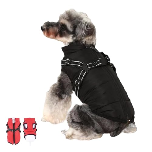 Furry King Dog Winter Coat, Dog Winter Coat, Furry King Winter Dog Jacket, Waterproof Windproof Dog Snow Jacket with Zipper, Furryking 3 in 1 Winter Jacket for Dogs,(Black,L) von KIKBAX