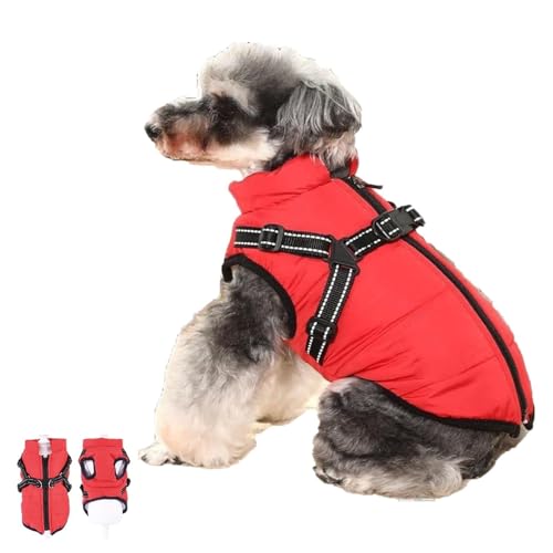 Furry King Dog Winter Coat, Dog Winter Coat, Furry King Winter Dog Jacket, Waterproof Windproof Dog Snow Jacket with Zipper, Furryking 3 in 1 Winter Jacket for Dogs,(Red,M) von KIKBAX