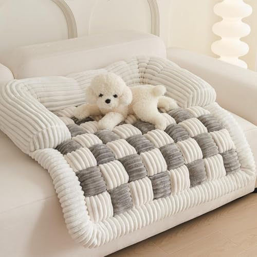 Flauschiges, flauschiges beruhigendes Hundebett, Sofaschutz, Haustiermatte, beruhigendes Hundesofa, Bettmatte, Couch-Kissenbezug für Hunde und Katzen, waschbar, flauschiges Hunde-Couch-Bett mit von KIKIATA