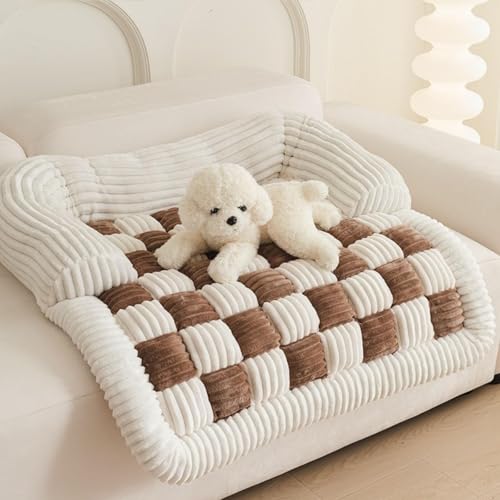 Flauschiges, flauschiges beruhigendes Hundebett, Sofaschutz, Haustiermatte, beruhigendes Hundesofa, Bettmatte, Couch-Kissenbezug für Hunde und Katzen, waschbar, flauschiges Hunde-Couch-Bett mit von KIKIATA