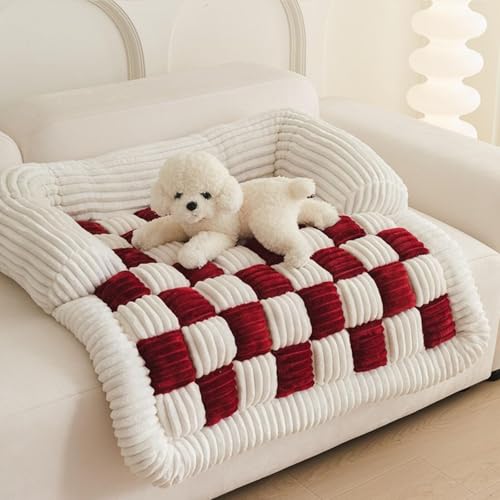 Flauschiges, flauschiges beruhigendes Hundebett, Sofaschutz, Haustiermatte, beruhigendes Hundesofa, Bettmatte, Couch-Kissenbezug für Hunde und Katzen, waschbar, flauschiges Hunde-Couch-Bett mit von KIKIATA