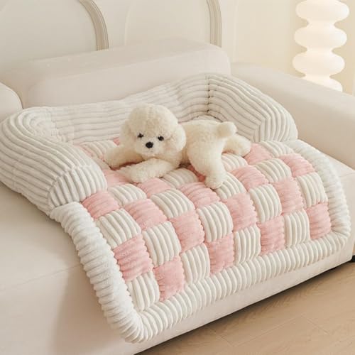 Flauschiges, flauschiges beruhigendes Hundebett, Sofaschutz, Haustiermatte, beruhigendes Hundesofa, Bettmatte, Couch-Kissenbezug für Hunde und Katzen, waschbar, flauschiges Hunde-Couch-Bett mit von KIKIATA