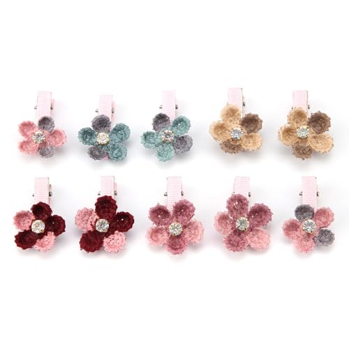 10er-Pack Blumenklammern für Malteser, Yorkshire Terrier und Teddy – Niedliche Haaraccessoires für Hunde und Katzen von KIMISS