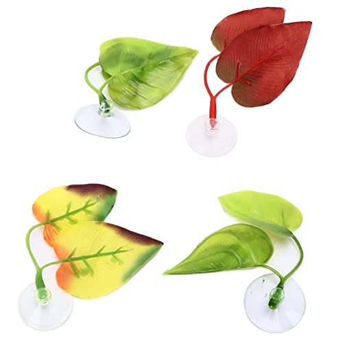 4-teiliges Blatt-Betta-Fischbett-Set – Betta-Zucht- und Ruheblätter für Reptilien, Schildkröten, Eidechsen, Chamäleons, Schlangen – Umweltfreundliche Aquarium-Dekoration von KIMISS