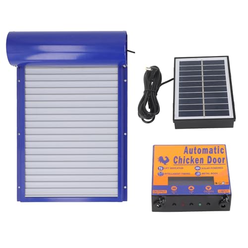 Automatische Hühnerstalltür, Solarbetriebener Automatischer Stallgeräteöffner mit Timer-LED-Display-Controller, Multi-Modi, Aluminium für Heimfarmen, Entengans, Tägliche von KIMISS