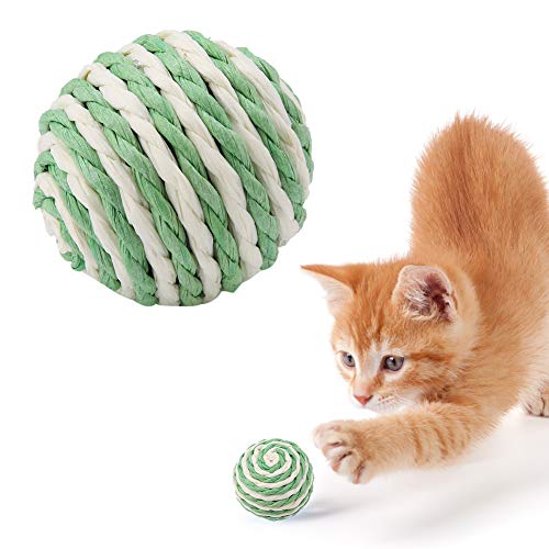 Buntes Katzenspielzeug-Ball-Set – 5 Stück Natürliche Kokosfaserbälle für Katzen, Zufällige Farben, Umweltfreundliche Interaktive Spielzeit für Kätzchen und Erwachsene Katzen von KIMISS