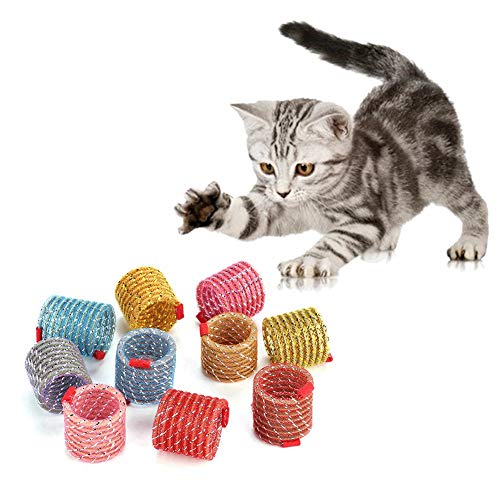 Buntes Spiralfederspielzeug für Katzen – 10er-Pack – Spaß und Spielzubehör für Haustiere von KIMISS