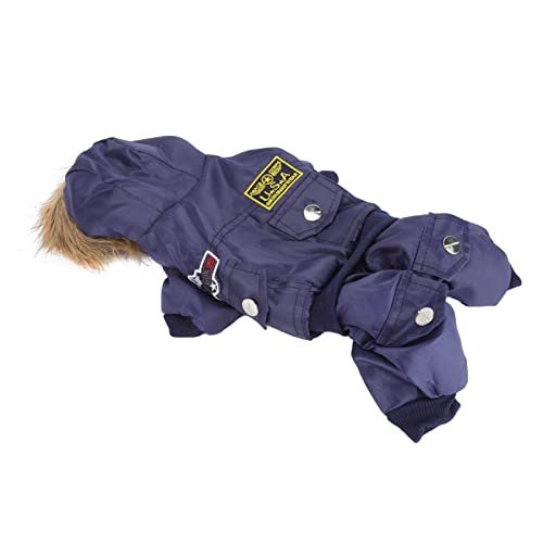 Gemütlicher Blauer Hunde-Overall – Winter-Outfit aus Dicker Baumwolle für Haustiere – für Kleine Bis Mittelgroße Hunde – Ideale Vierbeinige Kleidung für und Winter (M) von KIMISS