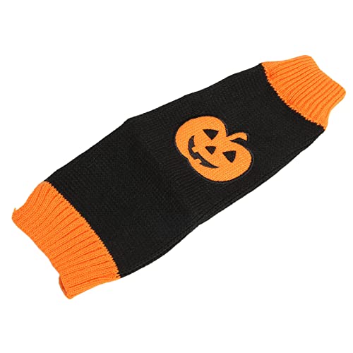 Gemütlicher Hundepullover für Halloween – Rollkragenpullover für Haustiere mit Kürbismuster, Warme -Winter-Kleidung für Kleine Hunde und Katzen (L) von KIMISS