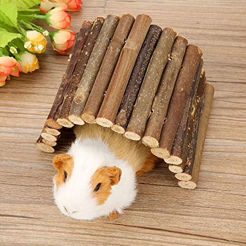 Haustierversteck für Schildkröten, Hamster, Eidechsen und Igel – Holzbarriere und Kletterleiter für Kleintiere, für Sichere und Komfortable Lebensräume (Mittel 4,75 l) von KIMISS