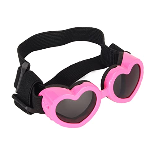 Hundesonnenbrille, UV-wasserdicht, Winddicht, Niedliche Schutzbrille in Herzform für Welpen, Heimtierbedarf, Hundebekleidung, Zubehör, Hunde- und Katzenbrille mit Riemen, von KIMISS