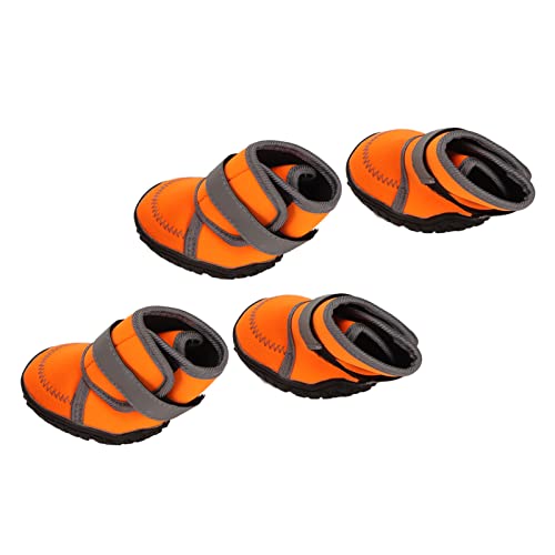 KIMISS 4 Stück Hundestiefel, Atmungsaktiv, 4 Stück, Weiches Gummi, Wasserdicht, Haustier, Atmungsaktiv, Schneeschutz mit Reflektierenden Riemen für Outdoor-Aktivitäten, Stiefeletten, von KIMISS